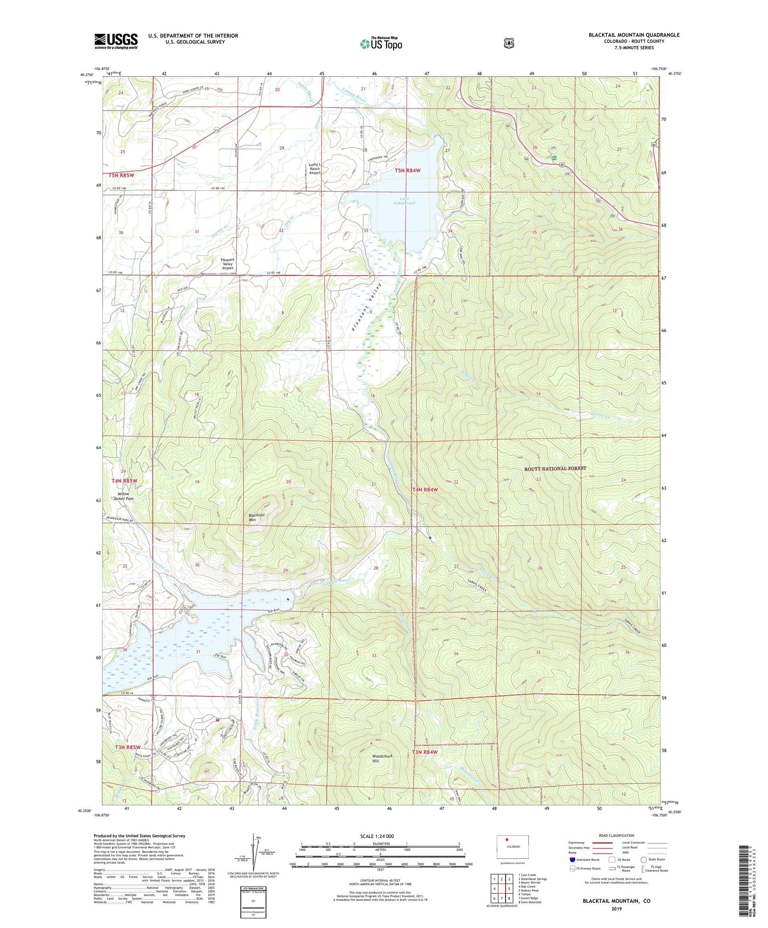 Blacktail Mountain Colorado US Topo Map Image