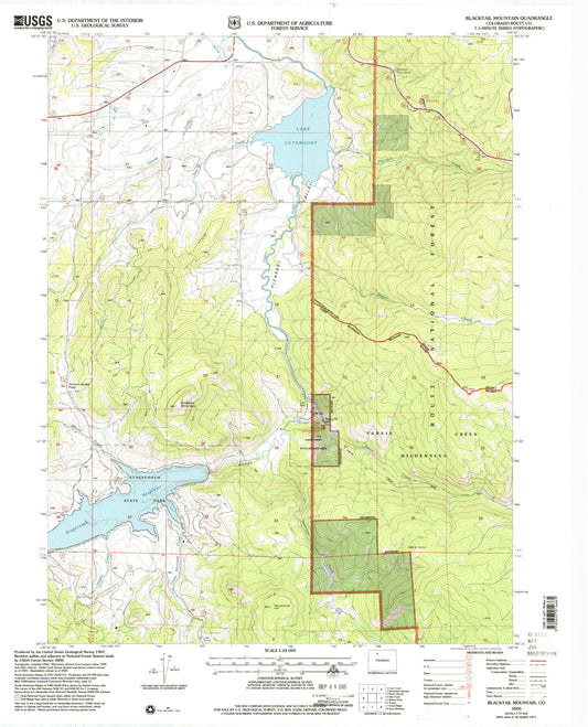 Classic USGS Blacktail Mountain Colorado 7.5'x7.5' Topo Map Image