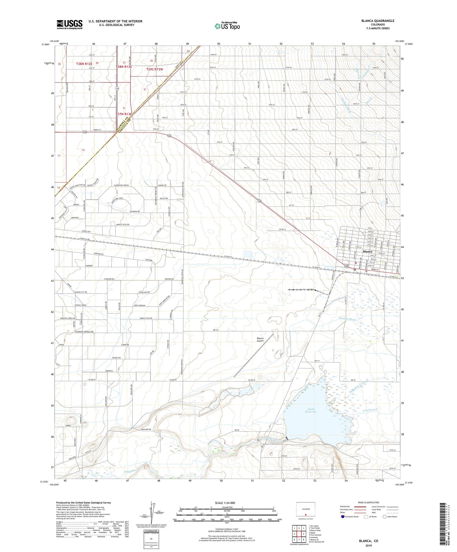 Blanca Colorado US Topo Map Image