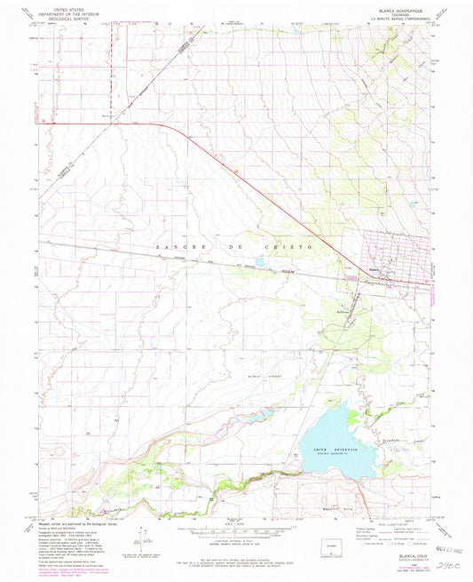 Classic USGS Blanca Colorado 7.5'x7.5' Topo Map Image