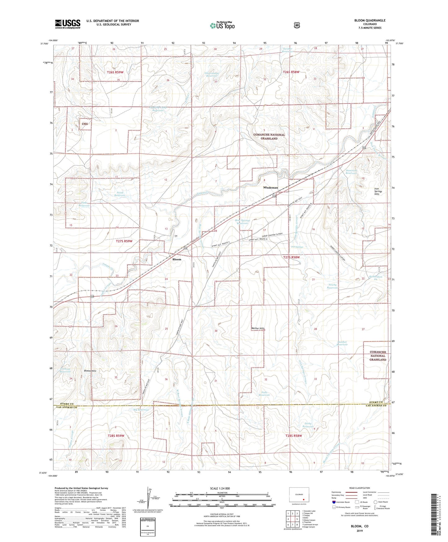 Bloom Colorado US Topo Map Image