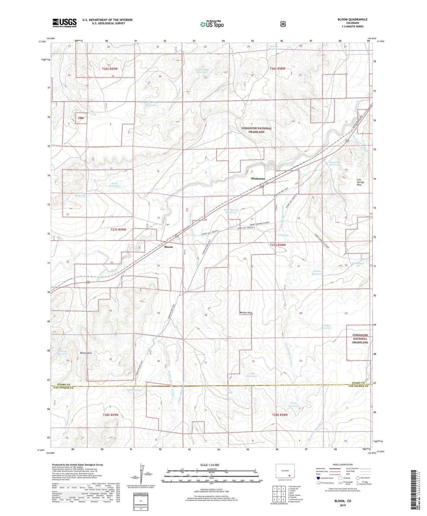 Bloom Colorado US Topo Map Image