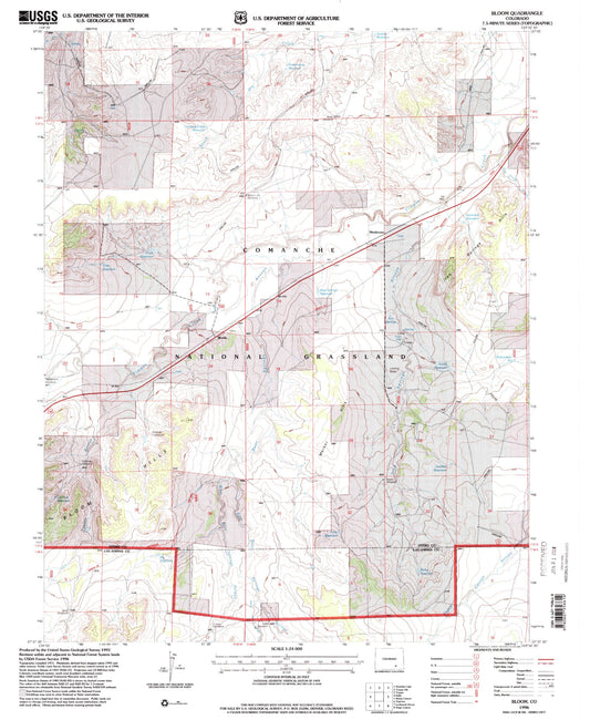 Classic USGS Bloom Colorado 7.5'x7.5' Topo Map Image