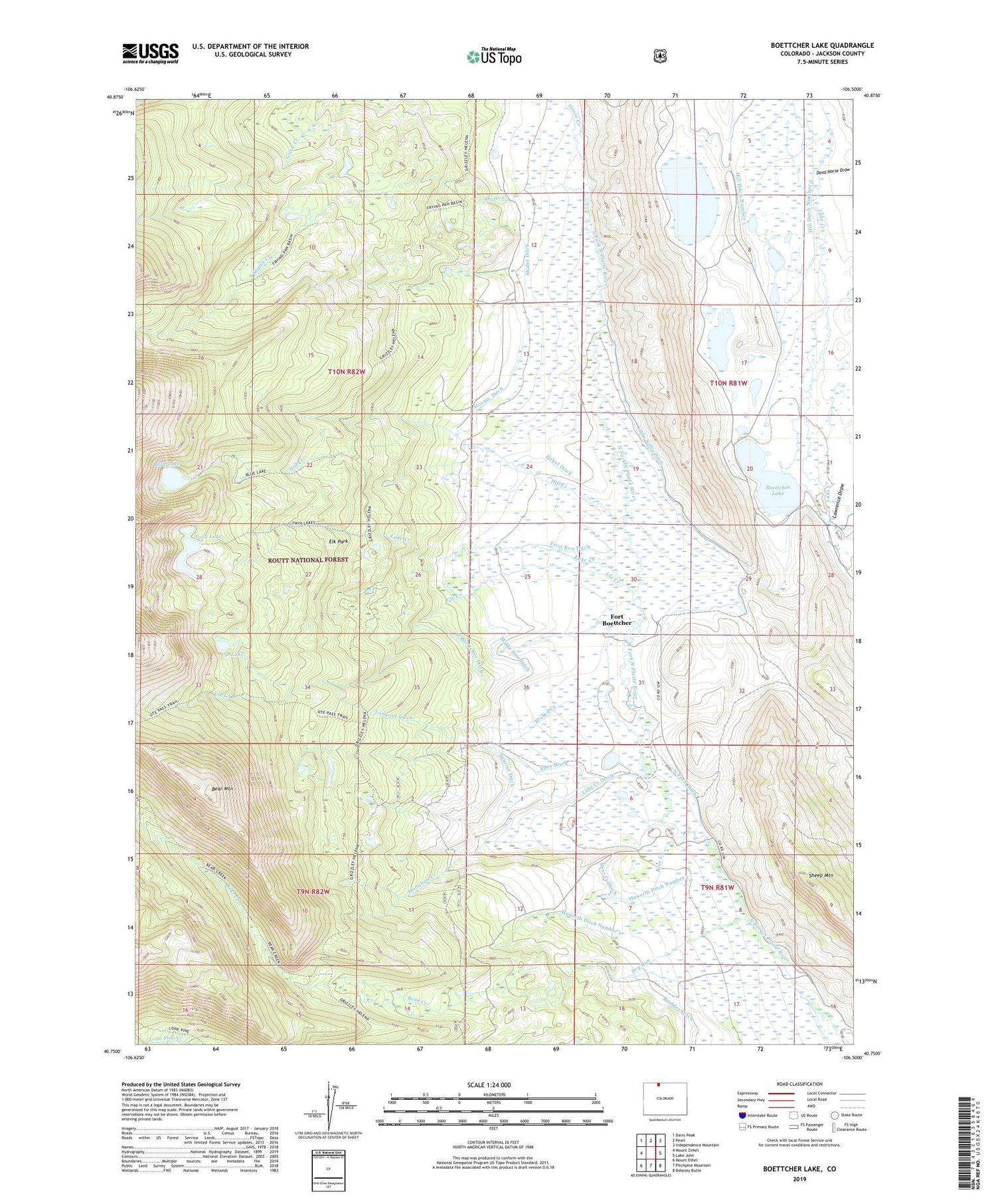 Boettcher Lake Colorado US Topo Map Image