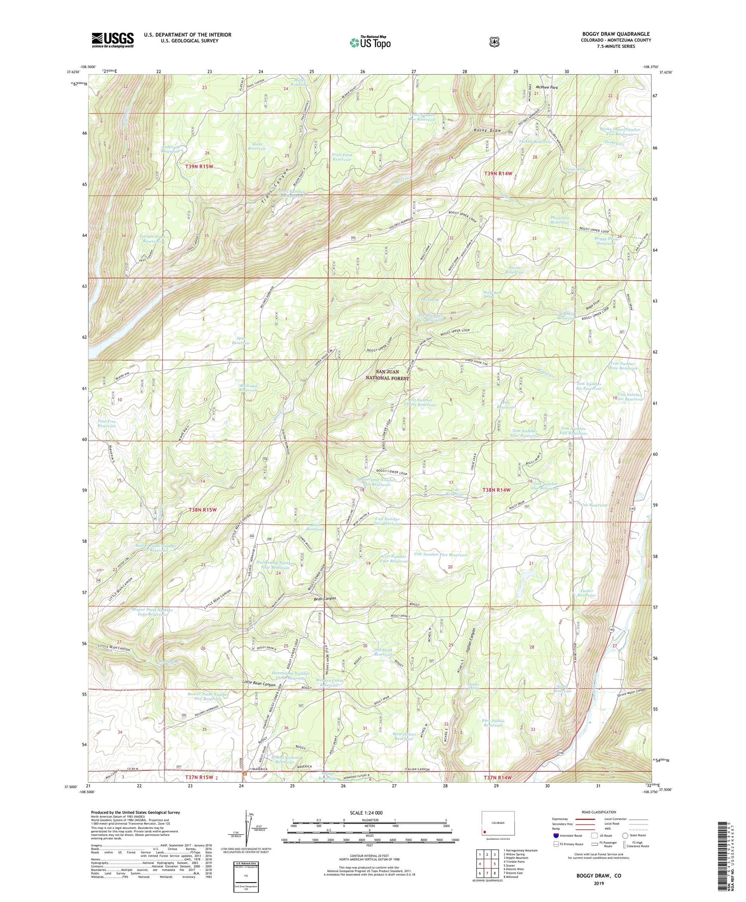 Boggy Draw Colorado US Topo Map Image