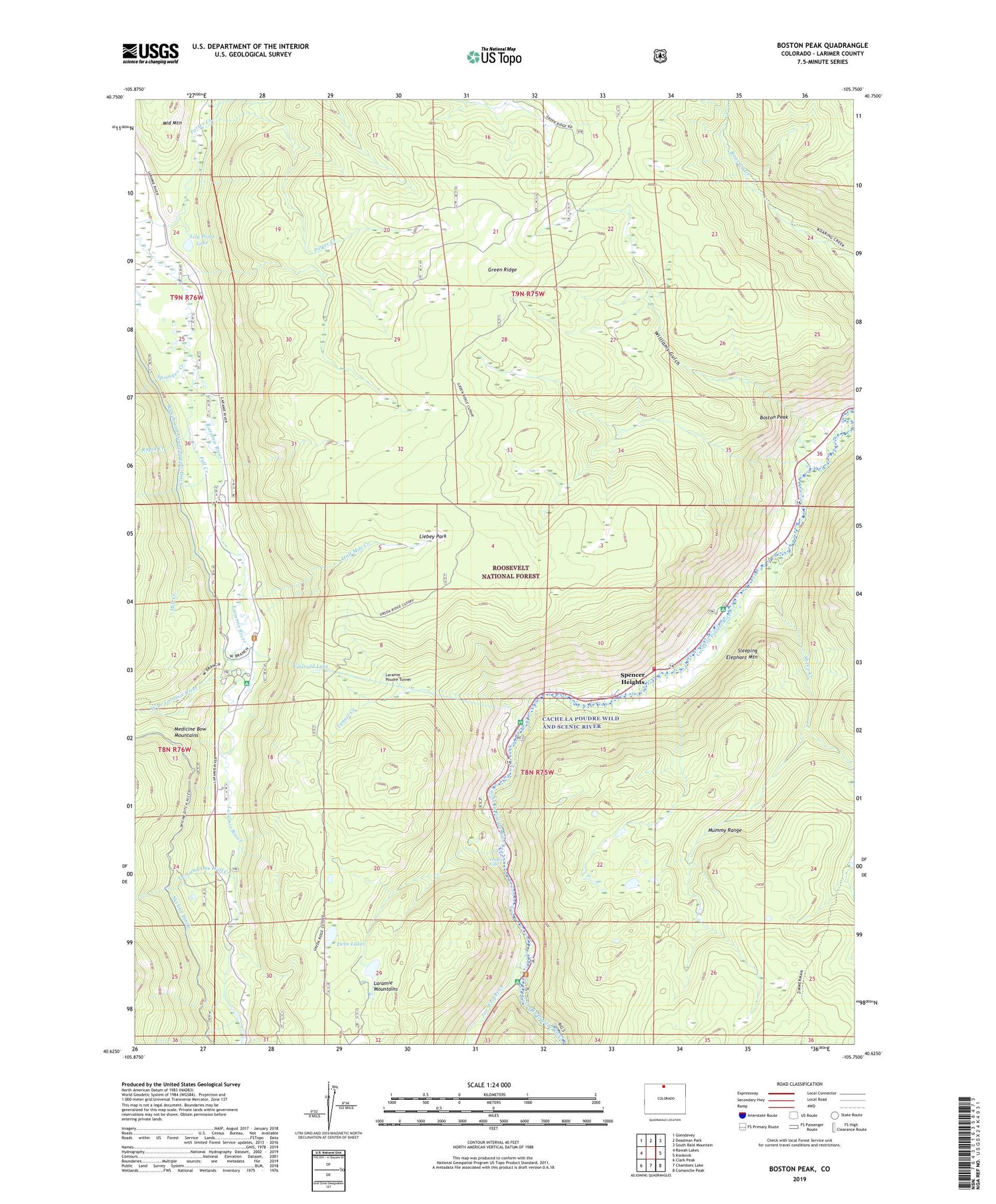 Boston Peak Colorado US Topo Map Image