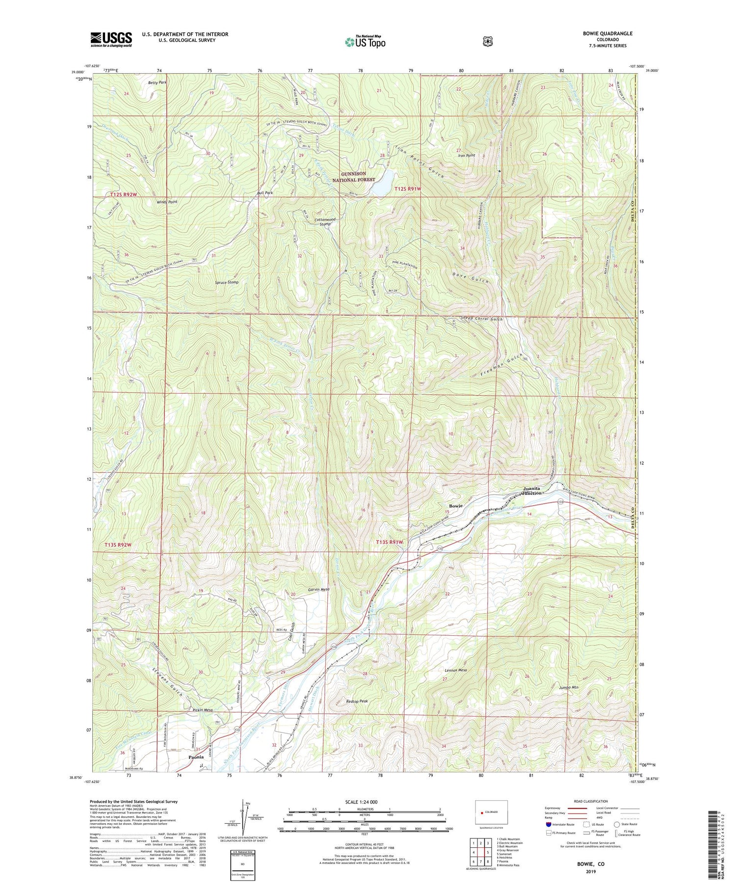 Bowie Colorado US Topo Map Image
