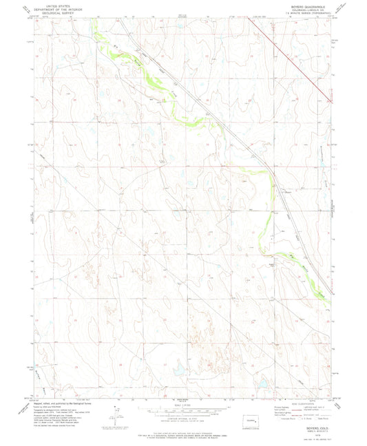 Classic USGS Boyero Colorado 7.5'x7.5' Topo Map Image