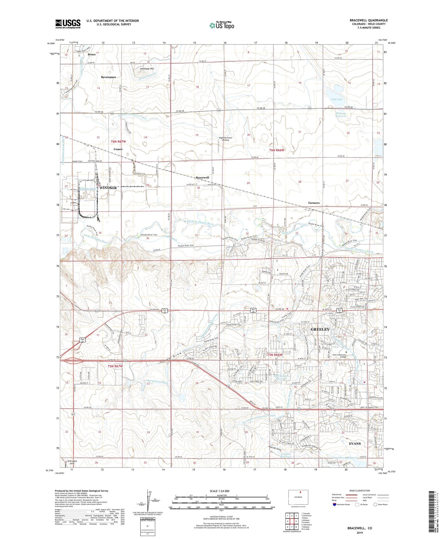 Bracewell Colorado US Topo Map Image