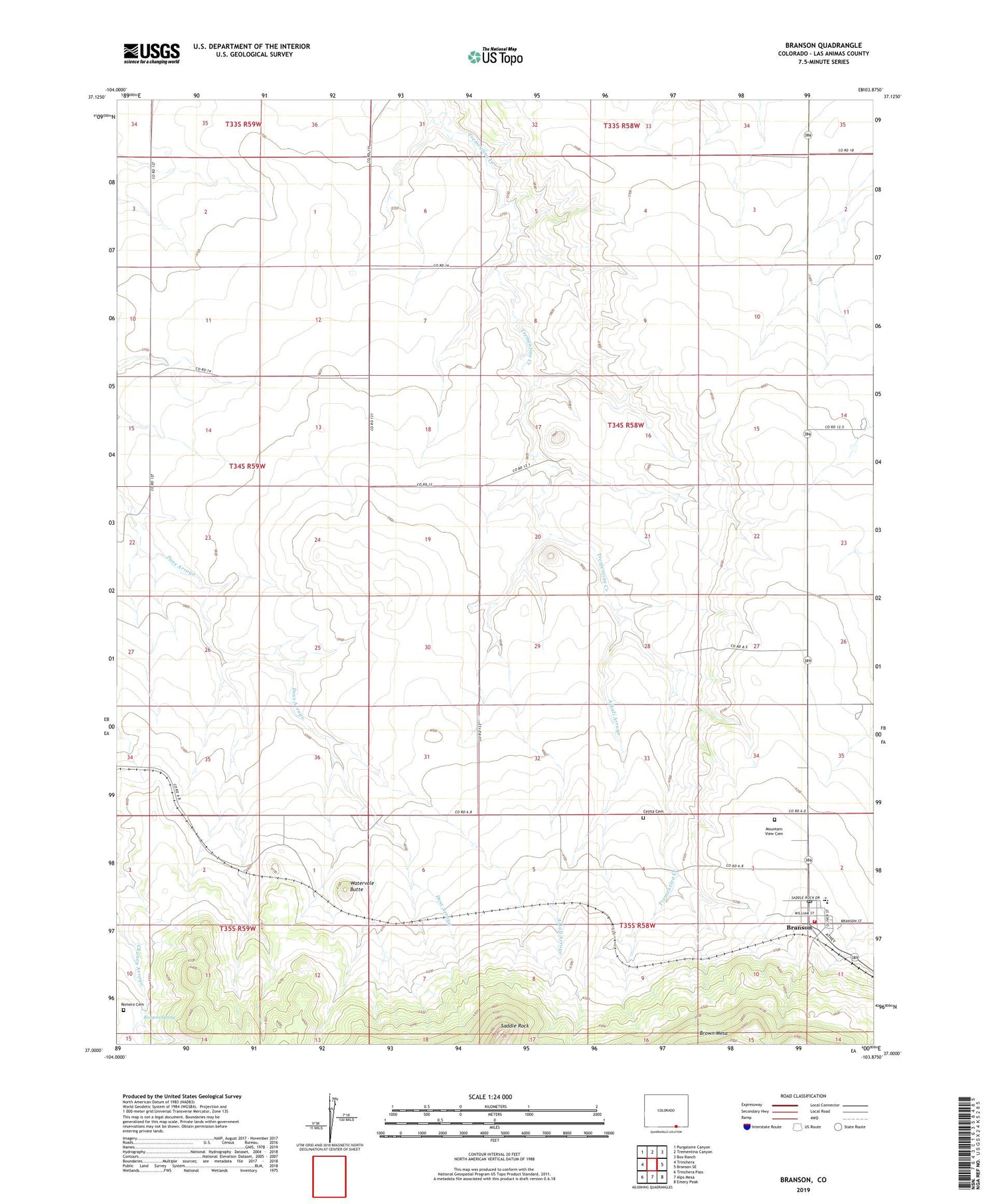 Branson Colorado US Topo Map Image