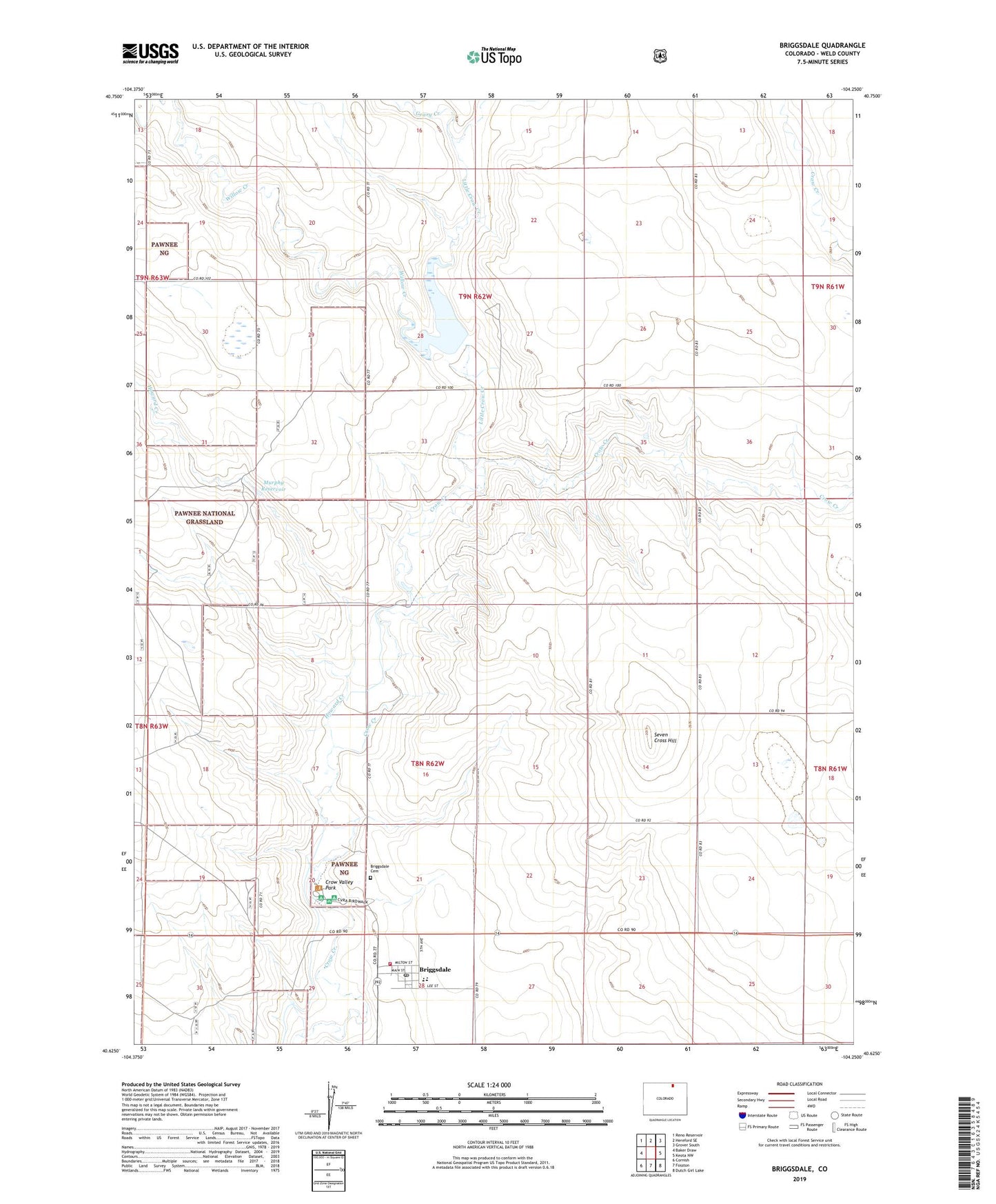 Briggsdale Colorado US Topo Map Image
