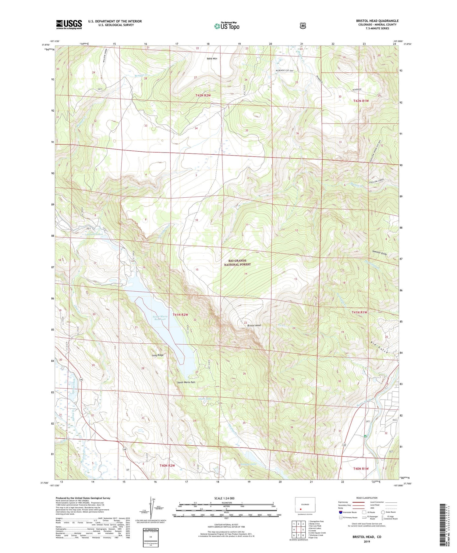 Bristol Head Colorado US Topo Map Image