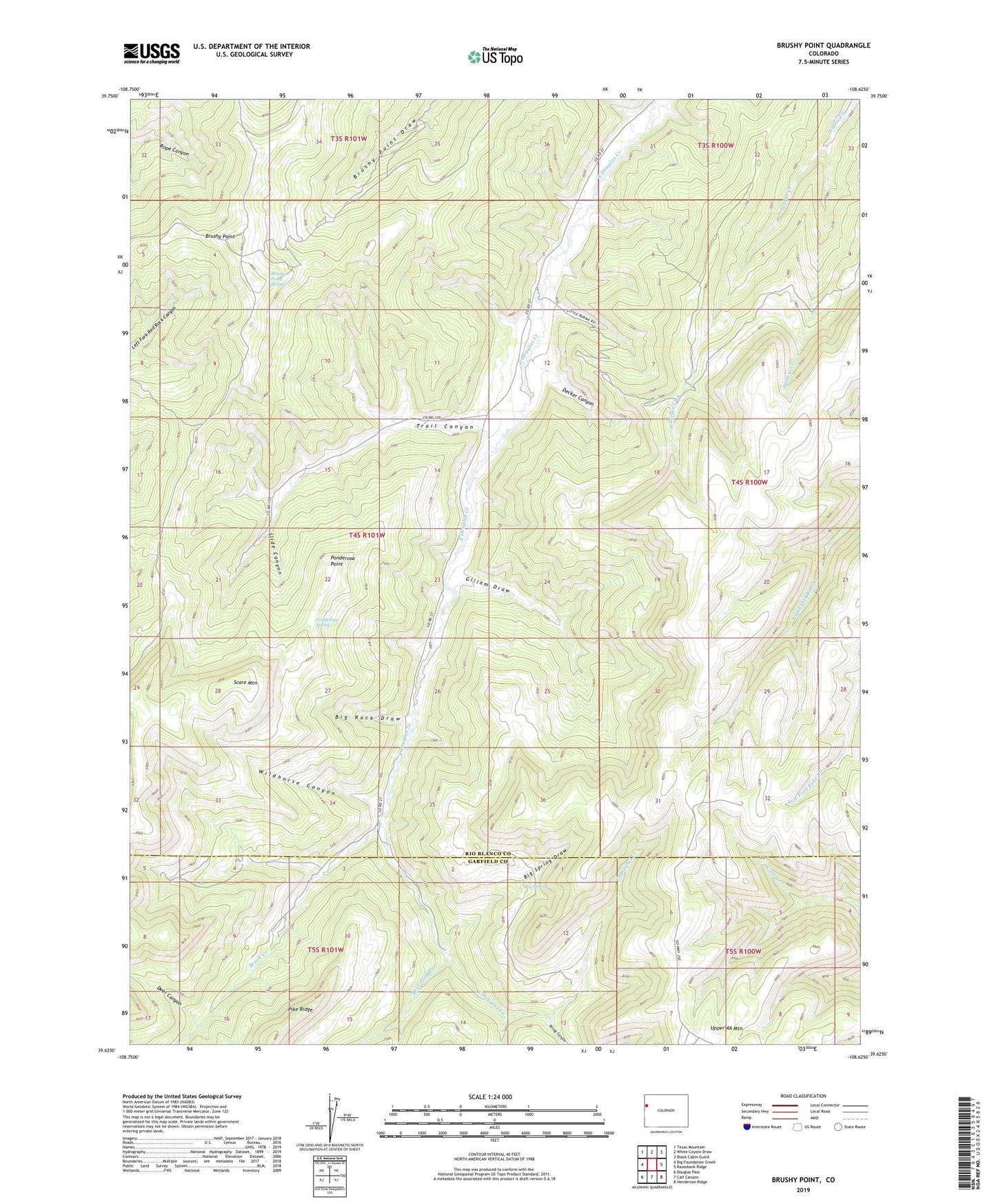 Brushy Point Colorado US Topo Map Image