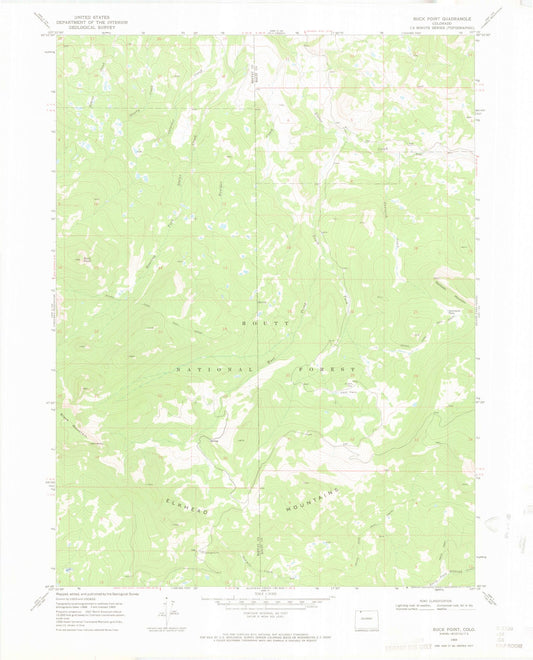 USGS Classic Buck Point Colorado 7.5'x7.5' Topo Map Image
