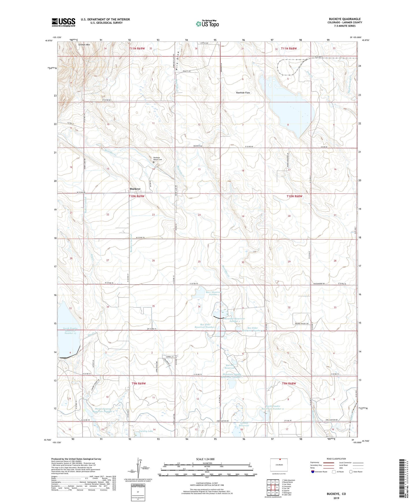Buckeye Colorado US Topo Map Image