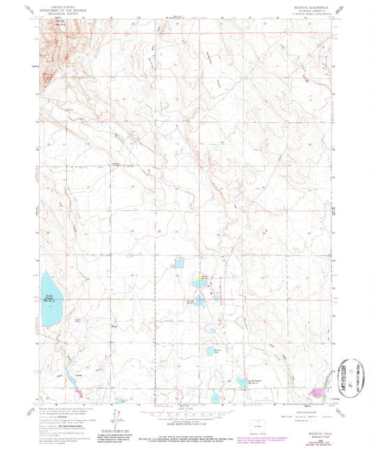 Classic USGS Buckeye Colorado 7.5'x7.5' Topo Map Image