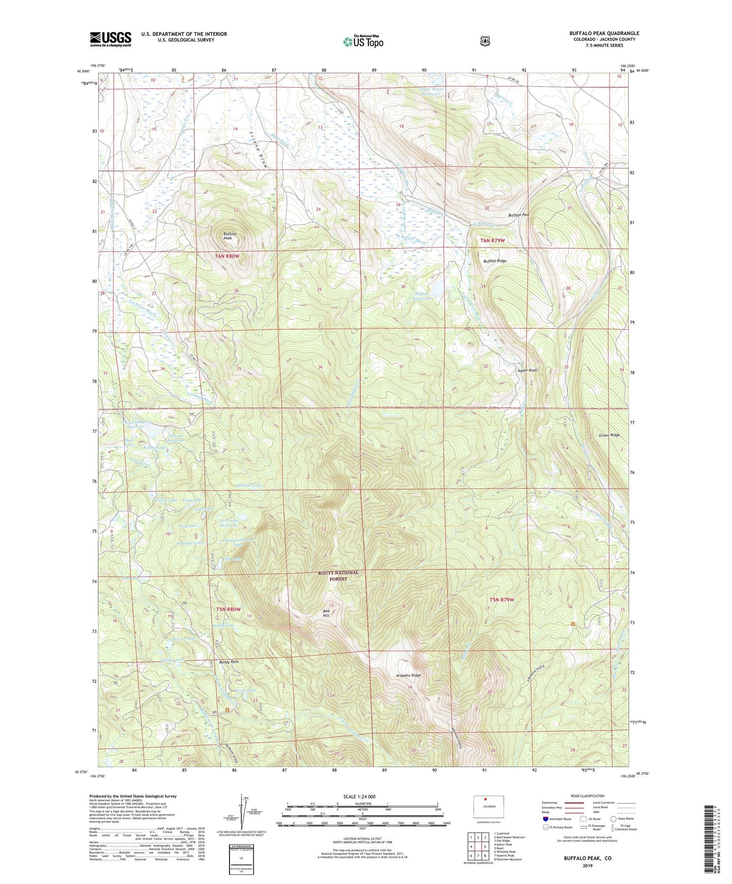 Buffalo Peak Colorado US Topo Map Image