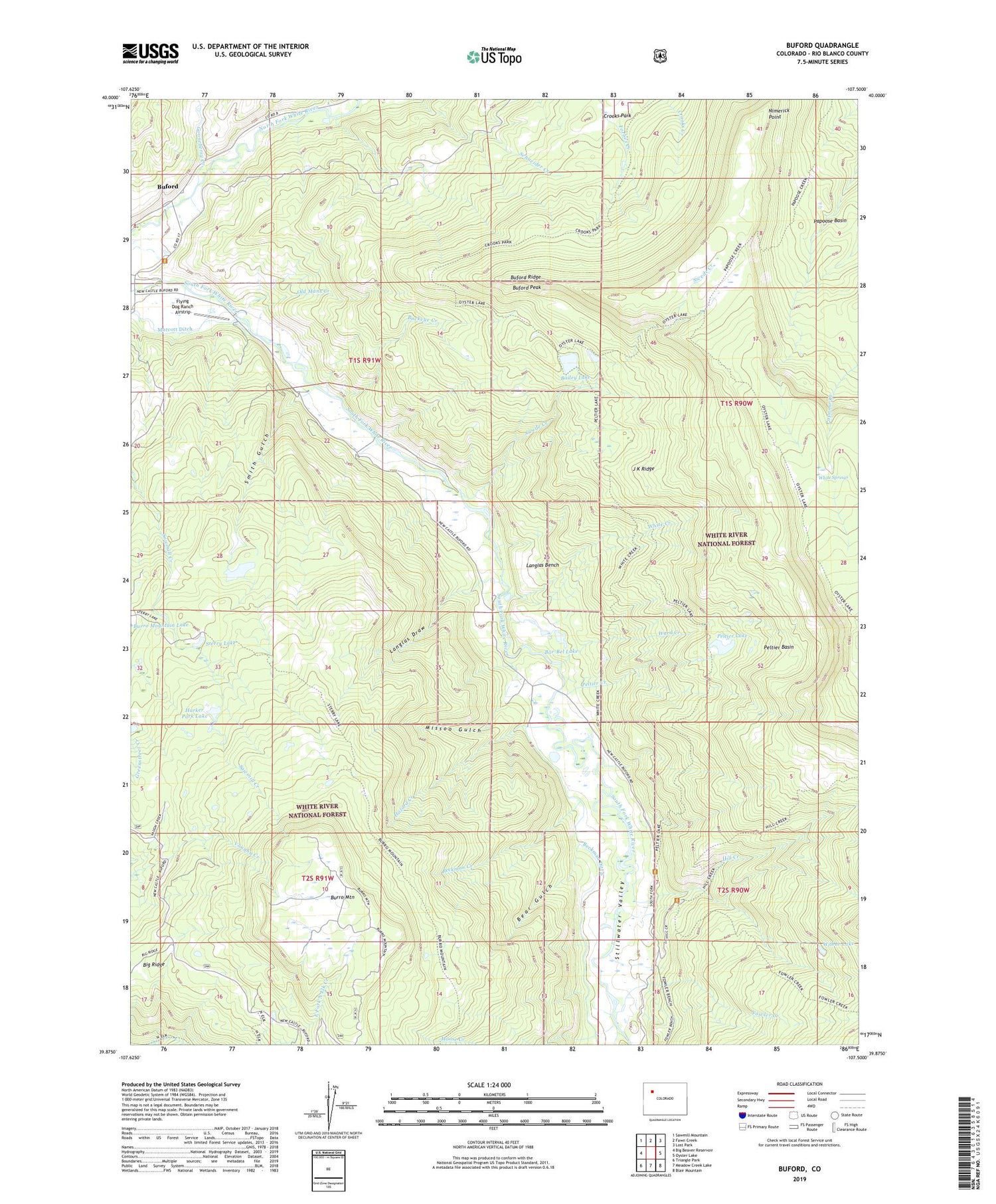 Buford Colorado US Topo Map Image
