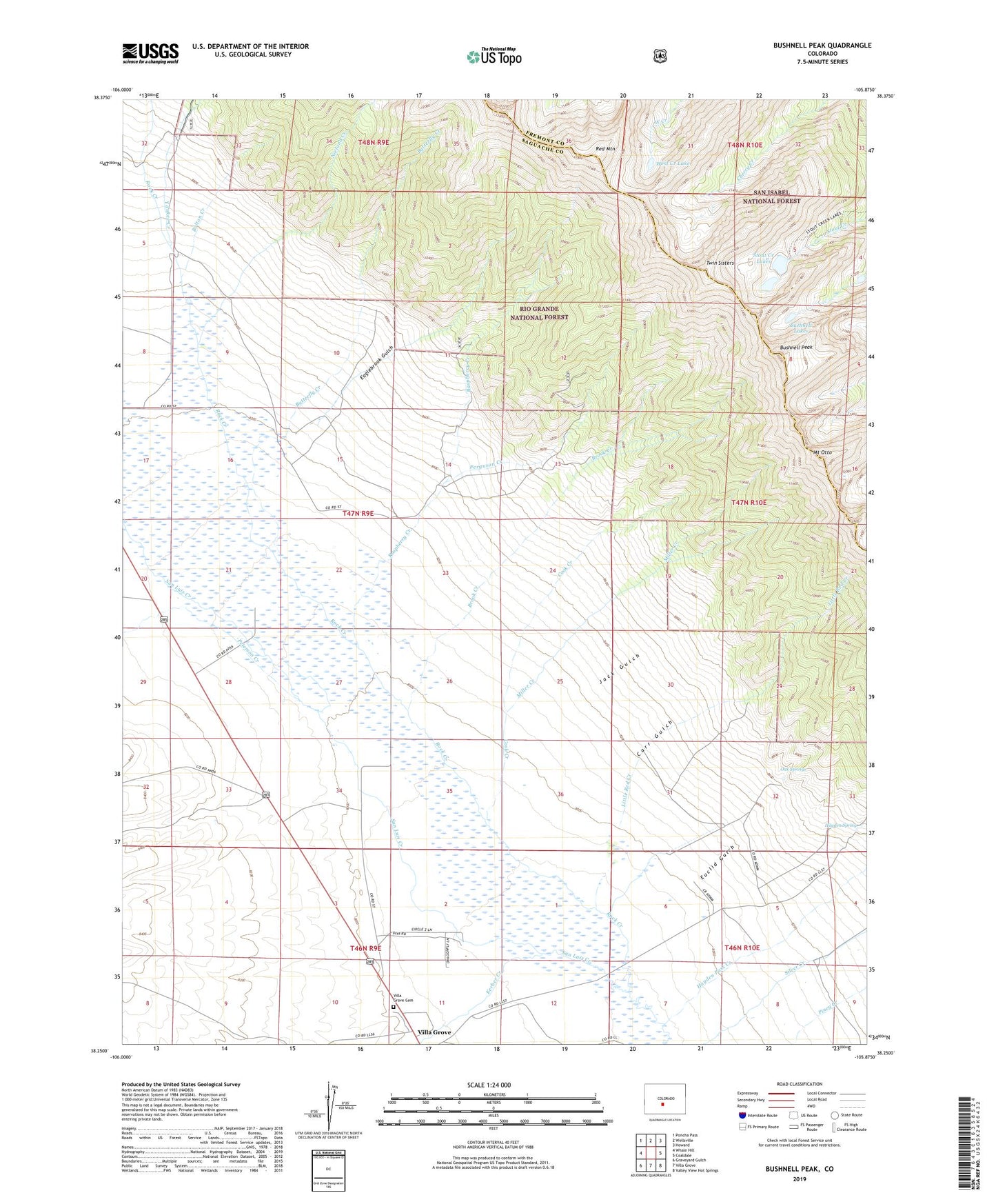 Bushnell Peak Colorado US Topo Map Image