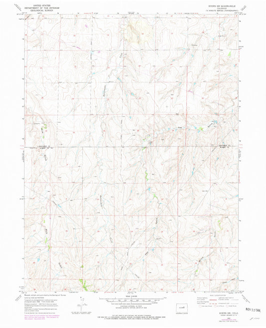 Classic USGS Byers SW Colorado 7.5'x7.5' Topo Map Image