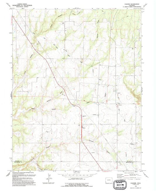 Classic USGS Cahone Colorado 7.5'x7.5' Topo Map Image
