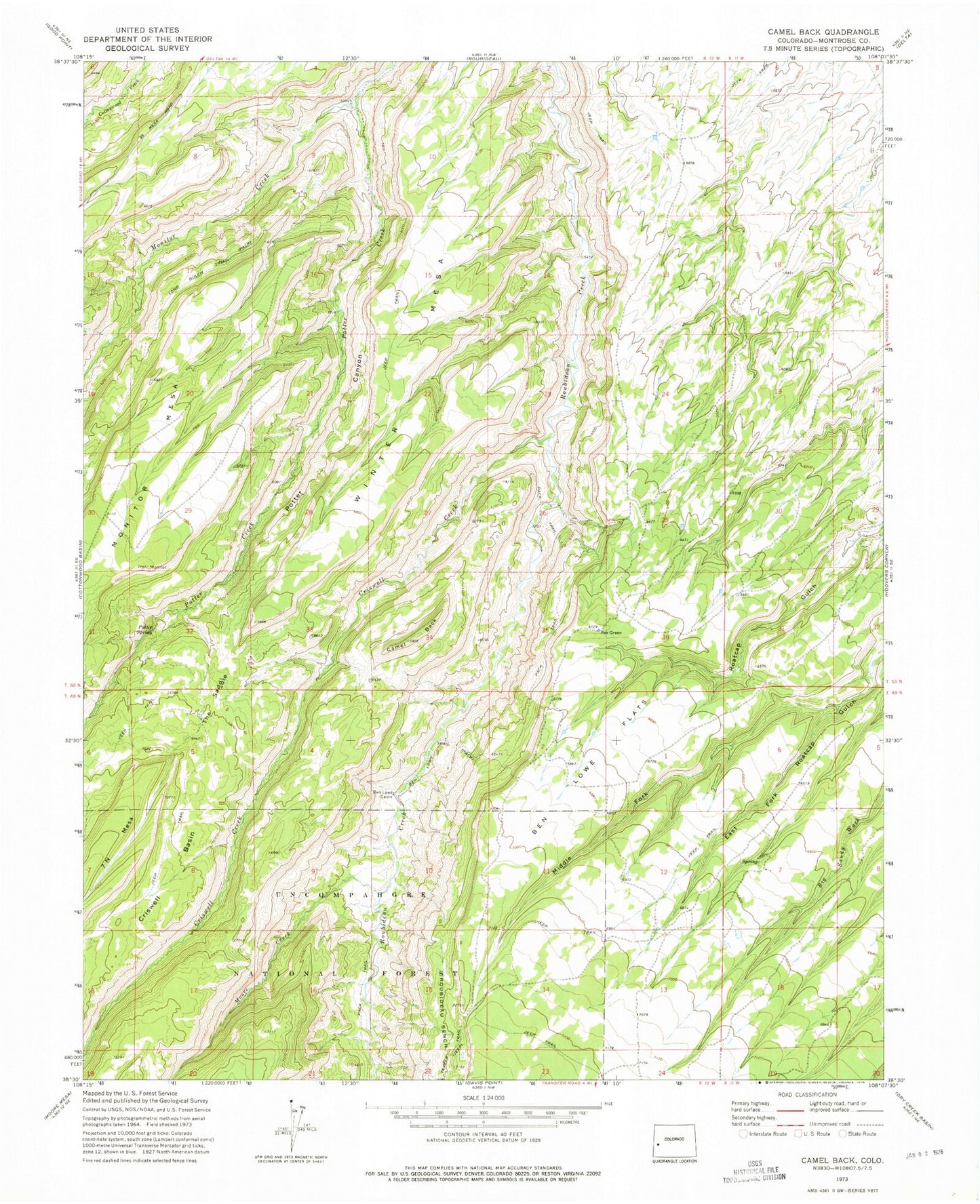 Classic USGS Camel Back Colorado 7.5'x7.5' Topo Map Image