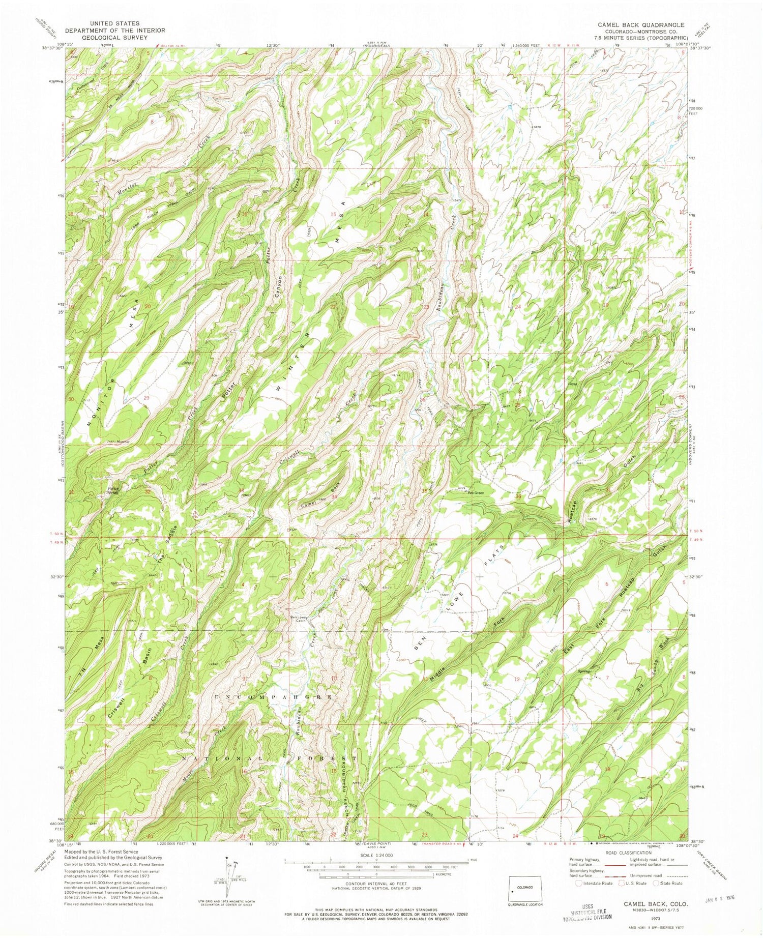 Classic USGS Camel Back Colorado 7.5'x7.5' Topo Map Image