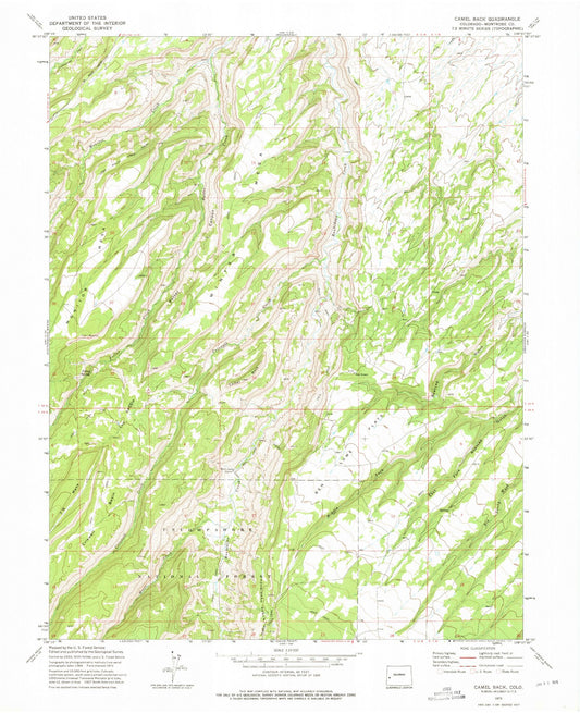 Classic USGS Camel Back Colorado 7.5'x7.5' Topo Map Image