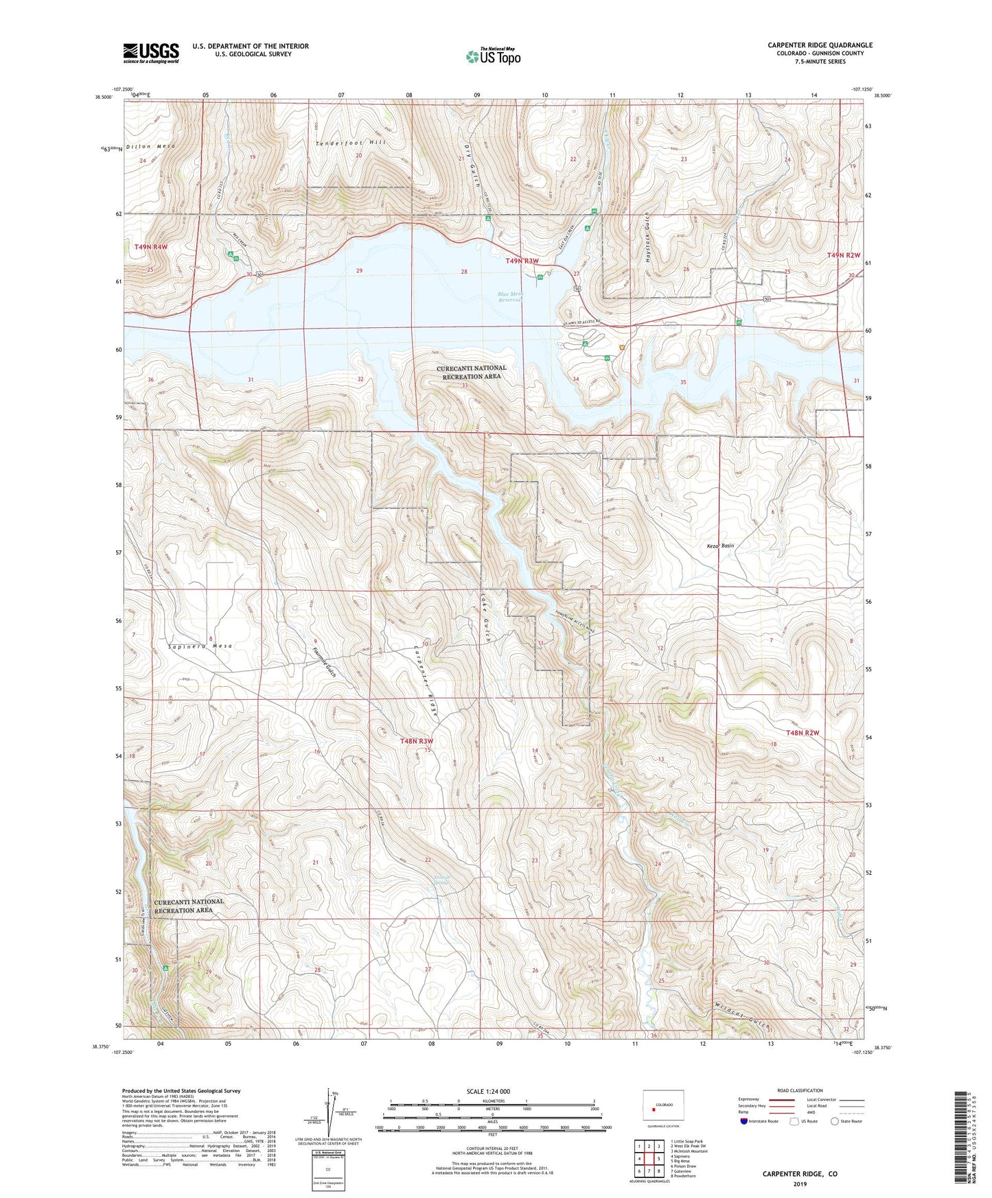 Carpenter Ridge Colorado US Topo Map Image