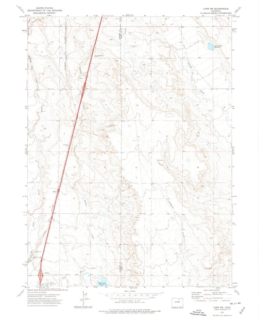 Classic USGS Carr SW Colorado 7.5'x7.5' Topo Map Image