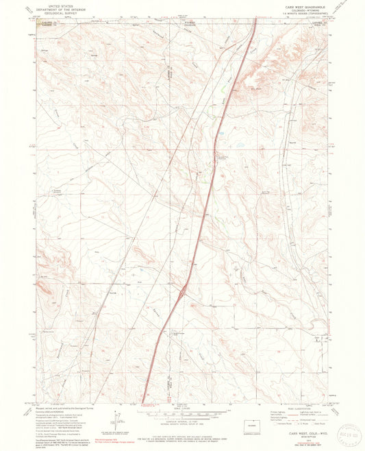 Classic USGS Carr West Colorado 7.5'x7.5' Topo Map Image