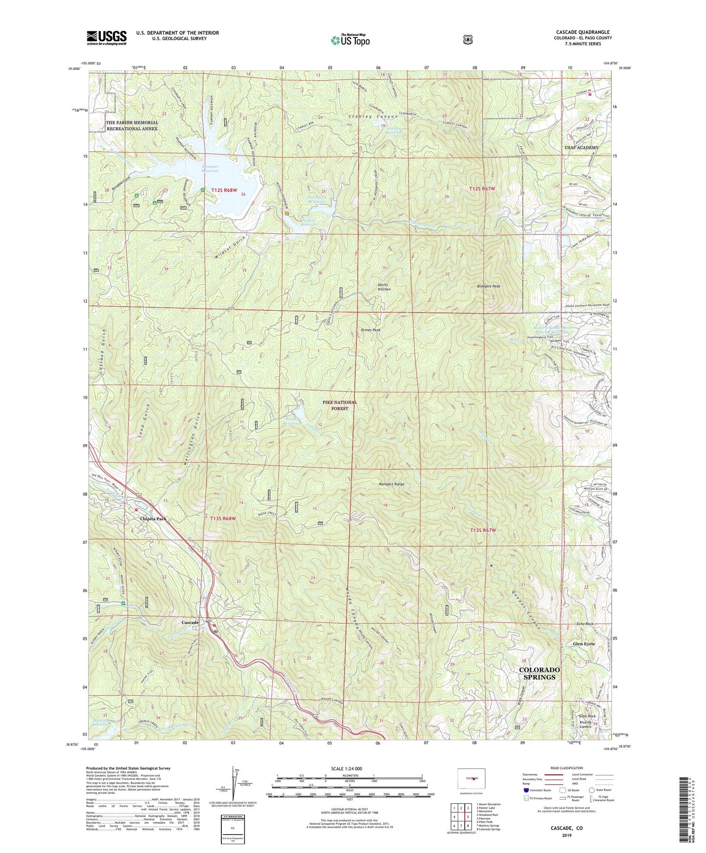 Cascade Colorado US Topo Map Image