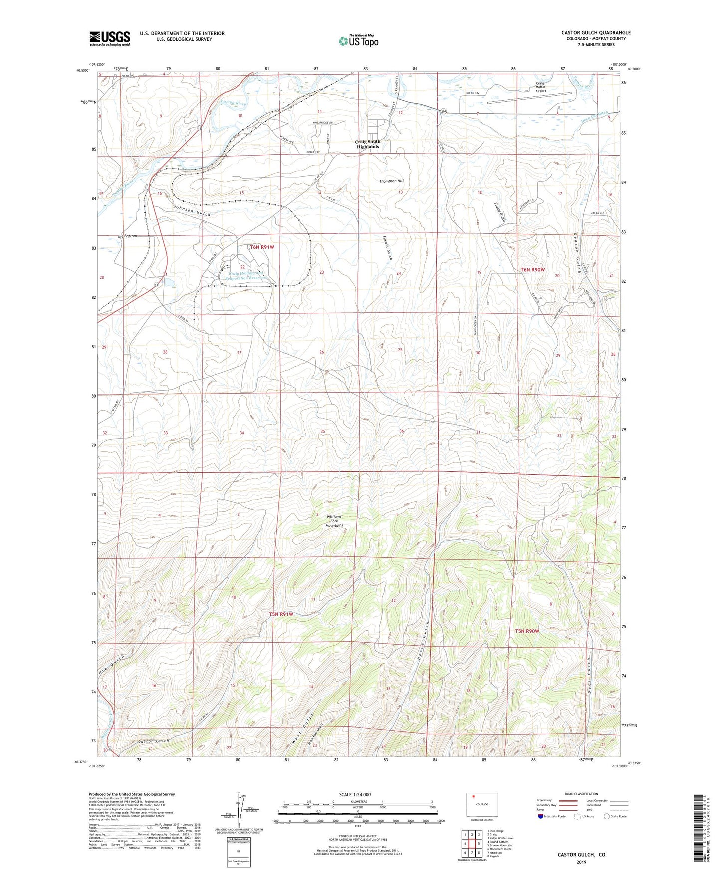 Castor Gulch Colorado US Topo Map Image