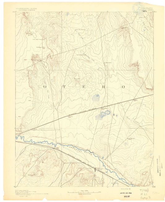 Historic 1891 Catlin Colorado 30'x30' Topo Map Image