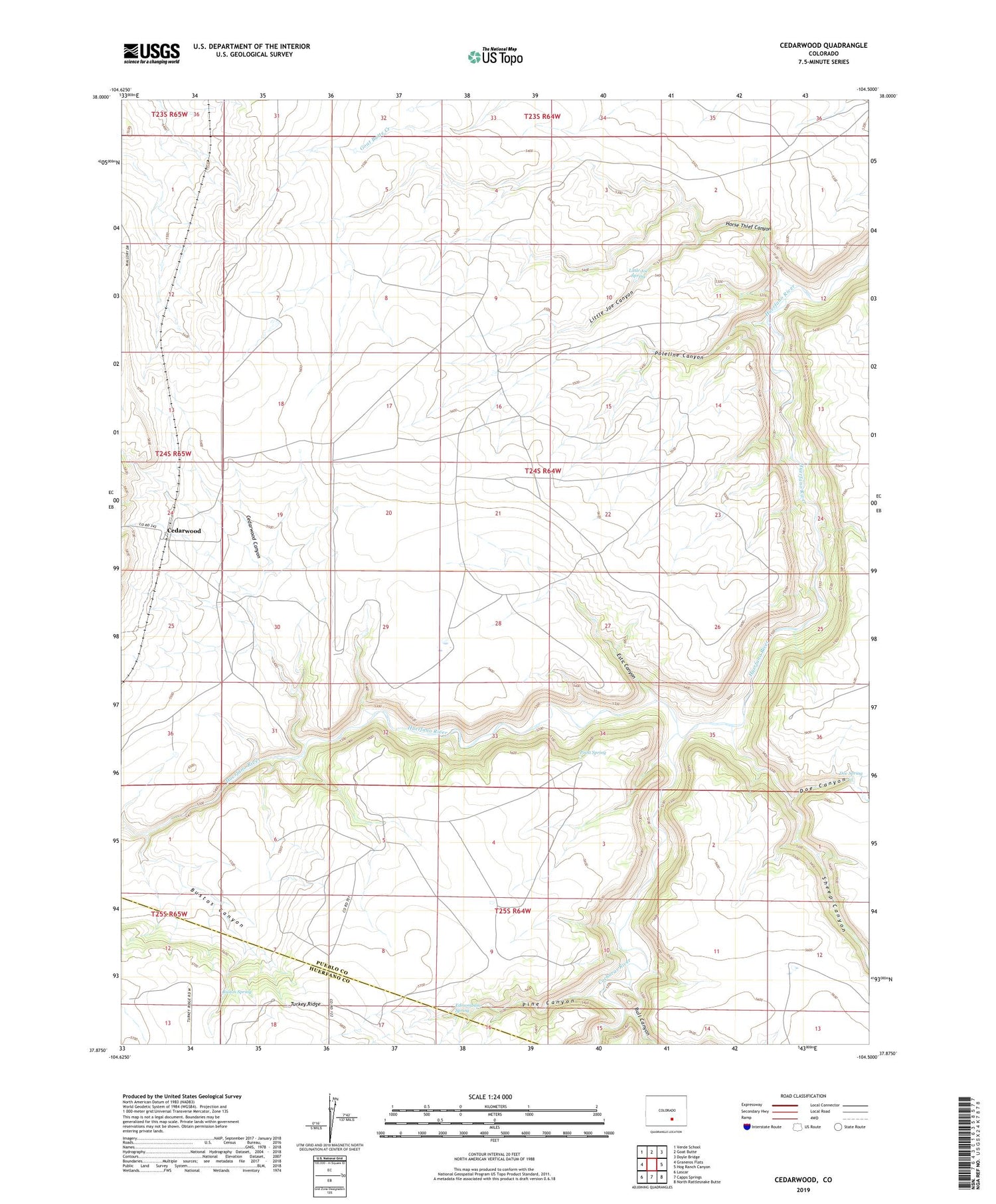 Cedarwood Colorado US Topo Map Image