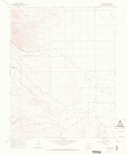 Classic USGS Centro Colorado 7.5'x7.5' Topo Map Image