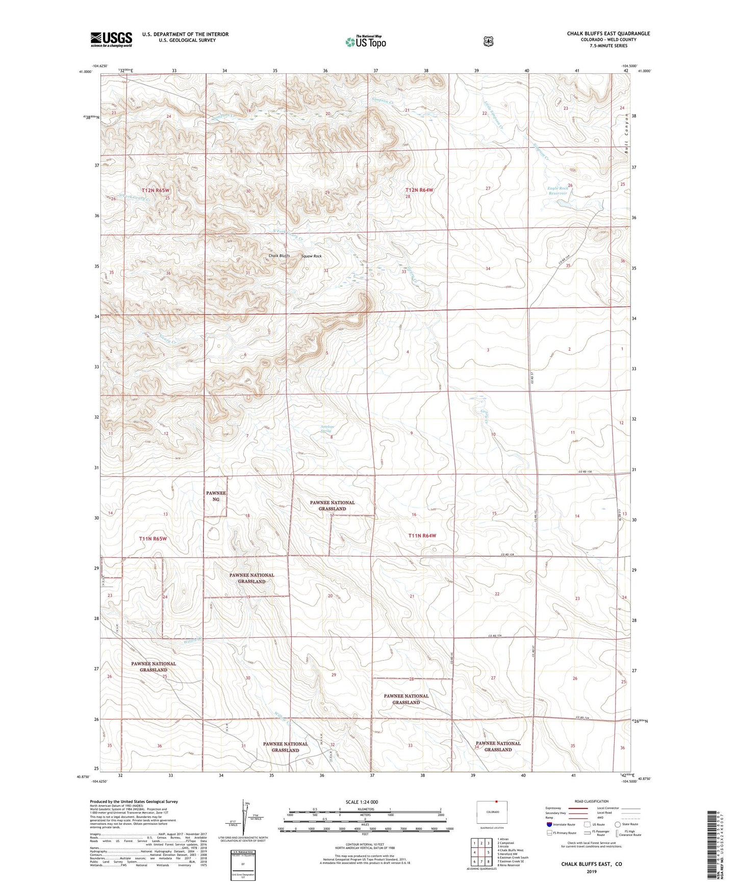 Chalk Bluffs East Colorado US Topo Map Image