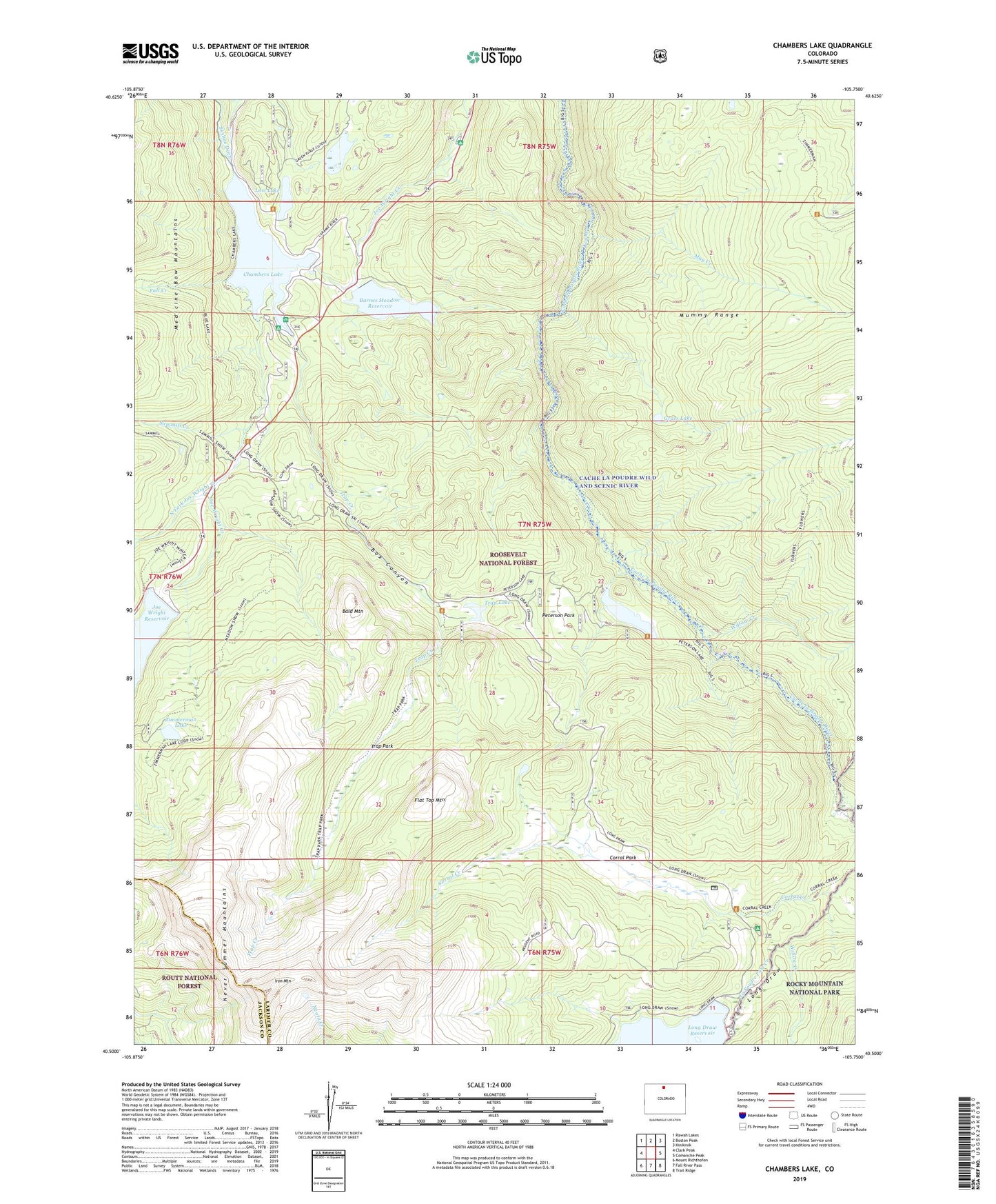 Chambers Lake Colorado US Topo Map Image