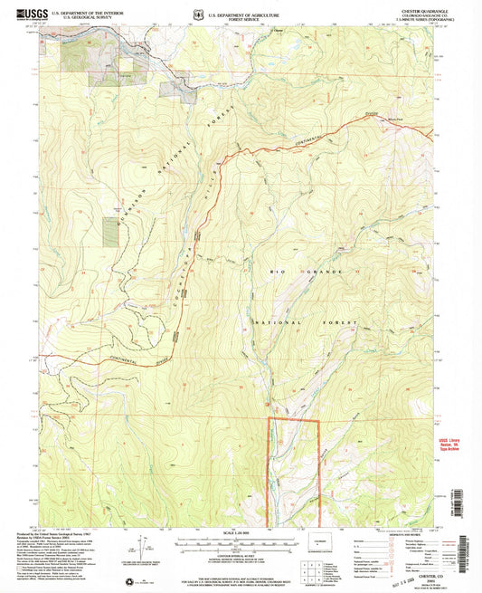 Classic USGS Chester Colorado 7.5'x7.5' Topo Map Image