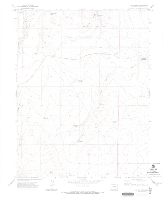 Classic USGS Chicos Well Colorado 7.5'x7.5' Topo Map Image