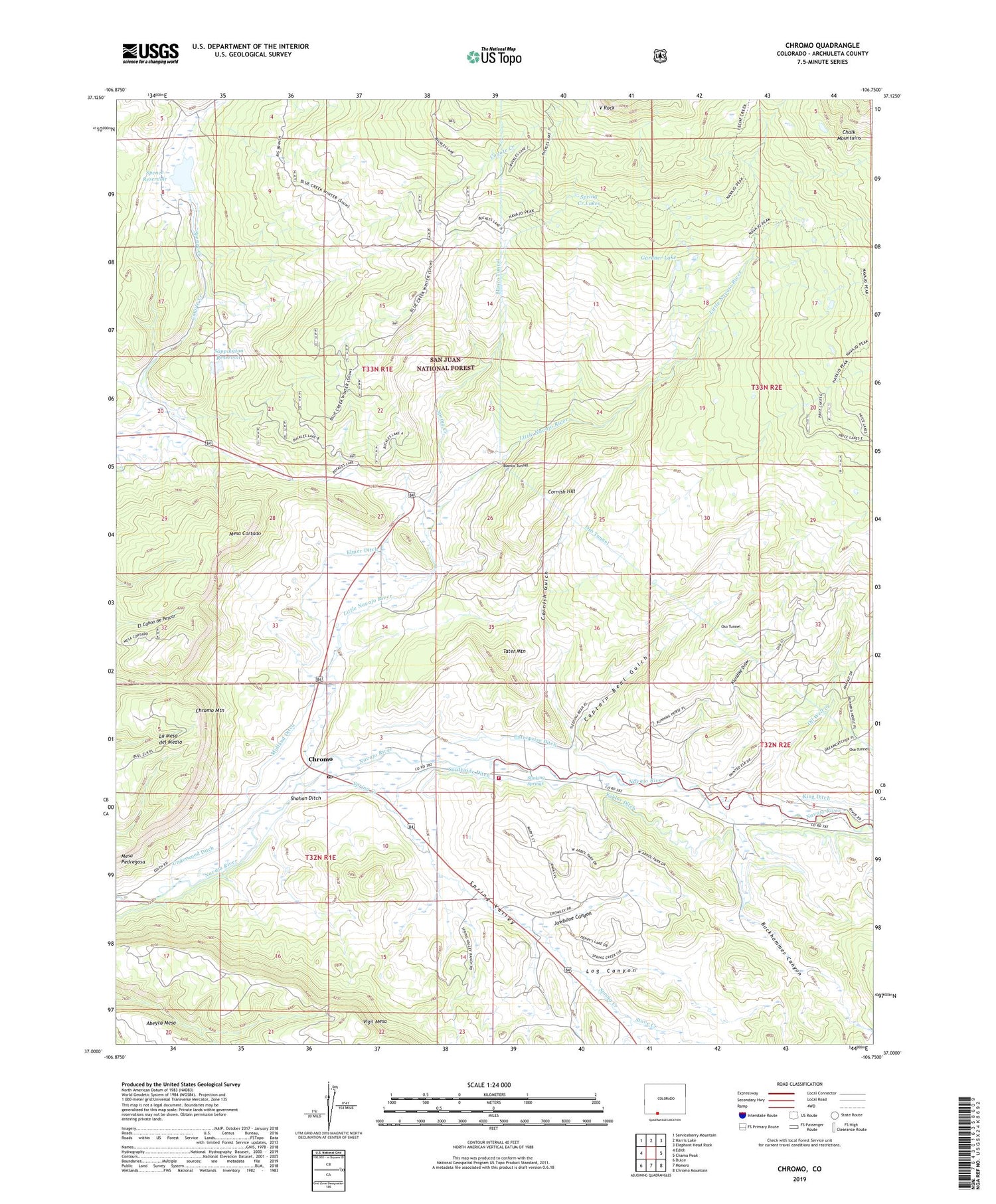 Chromo Colorado US Topo Map Image
