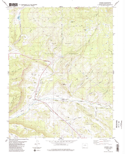 Classic USGS Chromo Colorado 7.5'x7.5' Topo Map Image