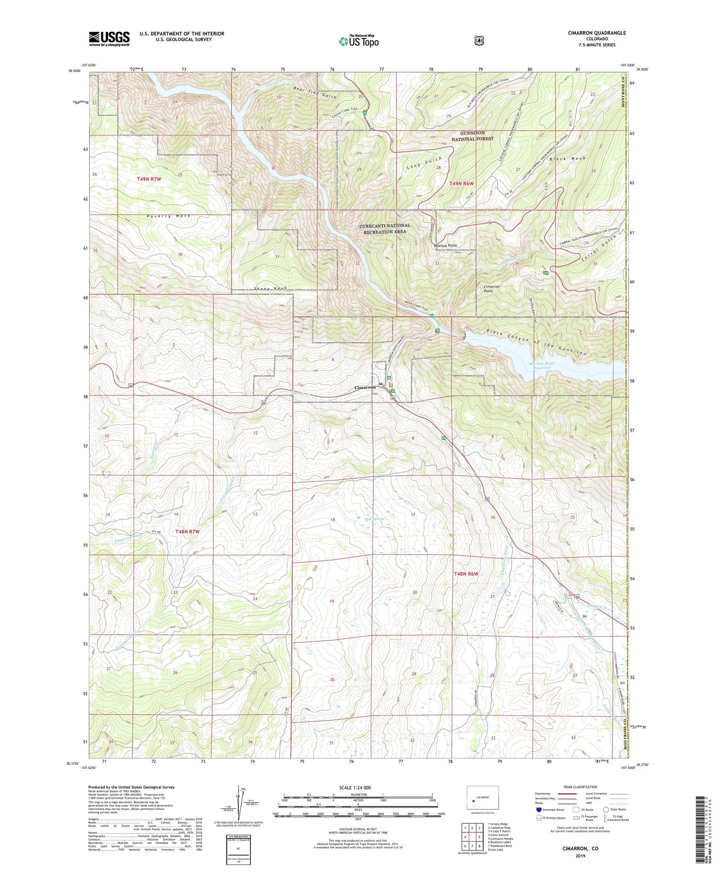 Cimarron Colorado US Topo Map Image