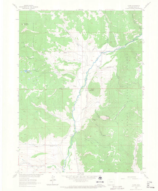 Classic USGS Clark Colorado 7.5'x7.5' Topo Map Image