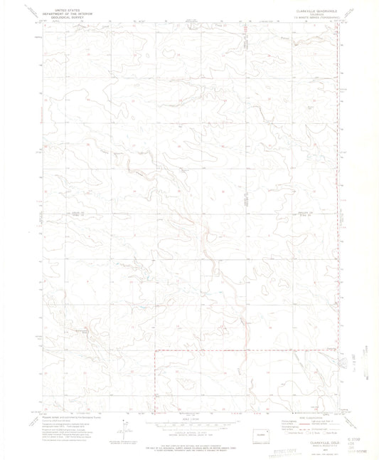 Classic USGS Clarkville Colorado 7.5'x7.5' Topo Map Image