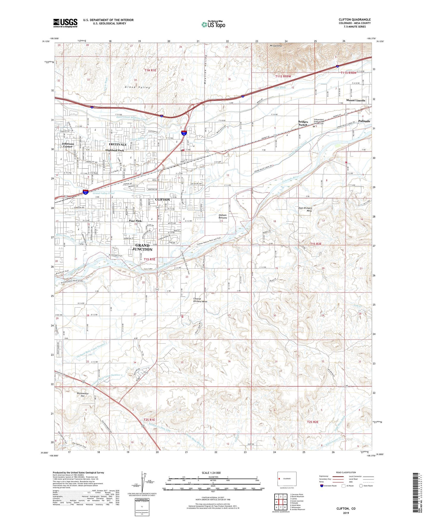 Clifton Colorado US Topo Map Image