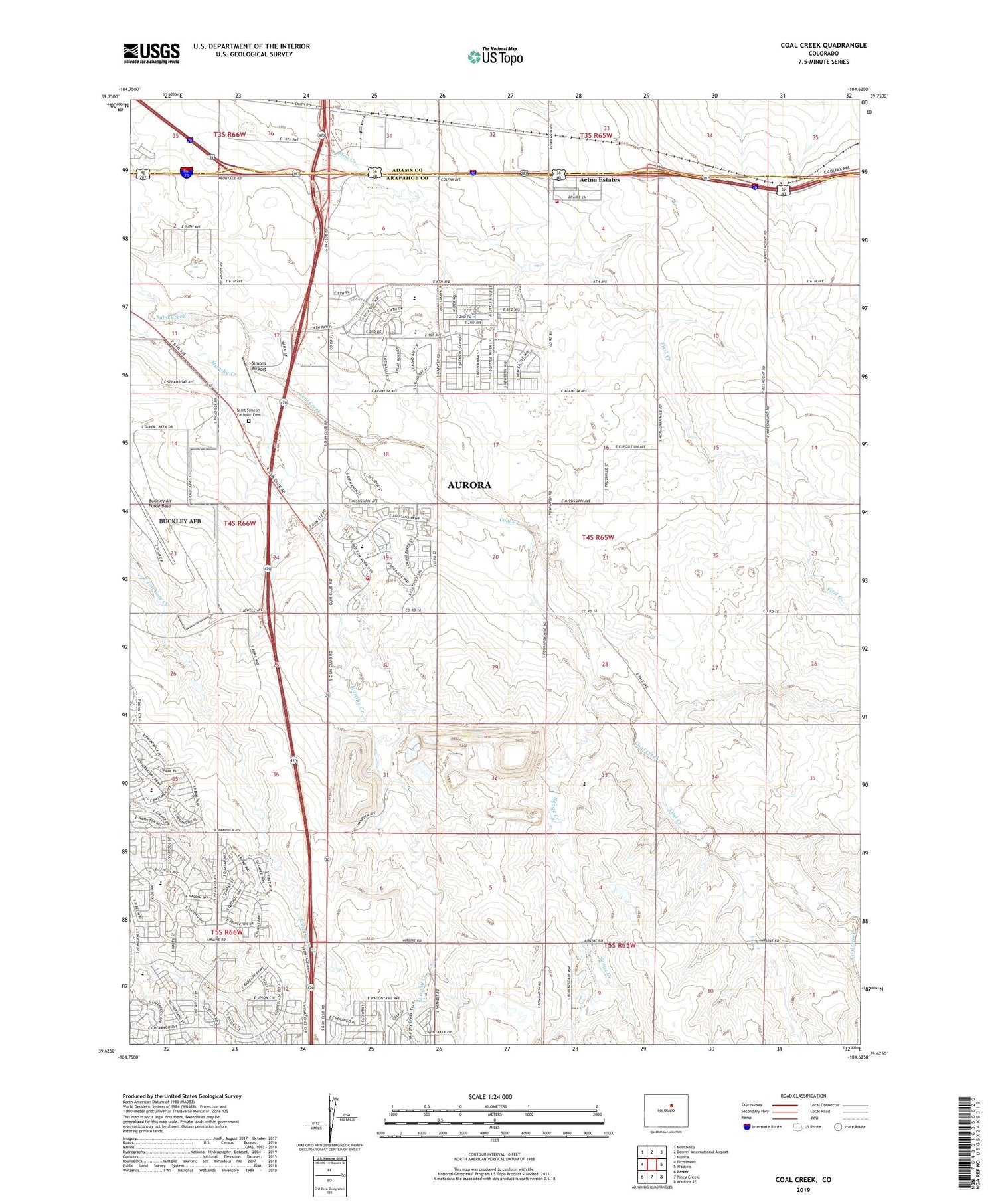 Coal Creek Colorado US Topo Map Image