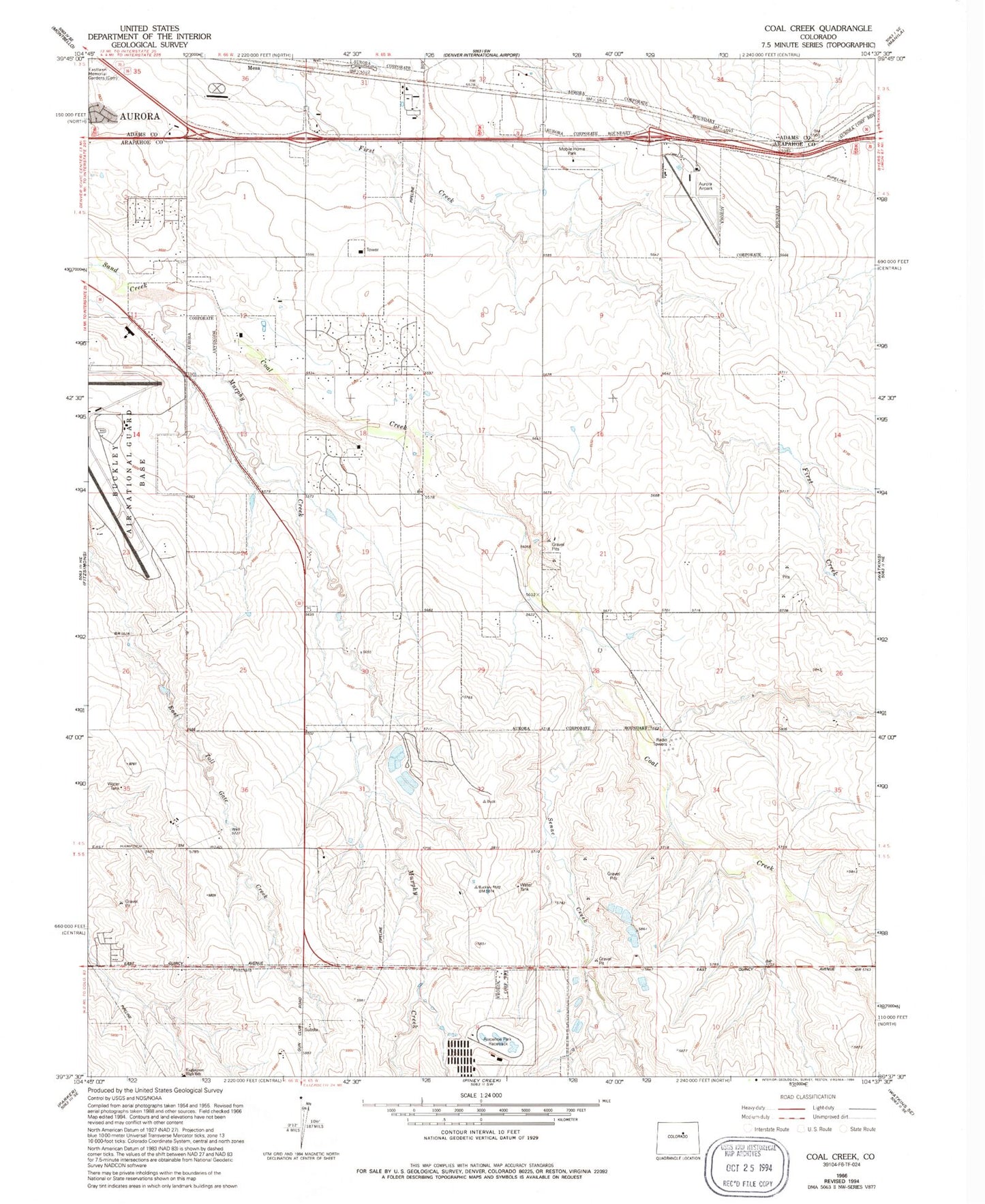 Classic USGS Coal Creek Colorado 7.5'x7.5' Topo Map Image