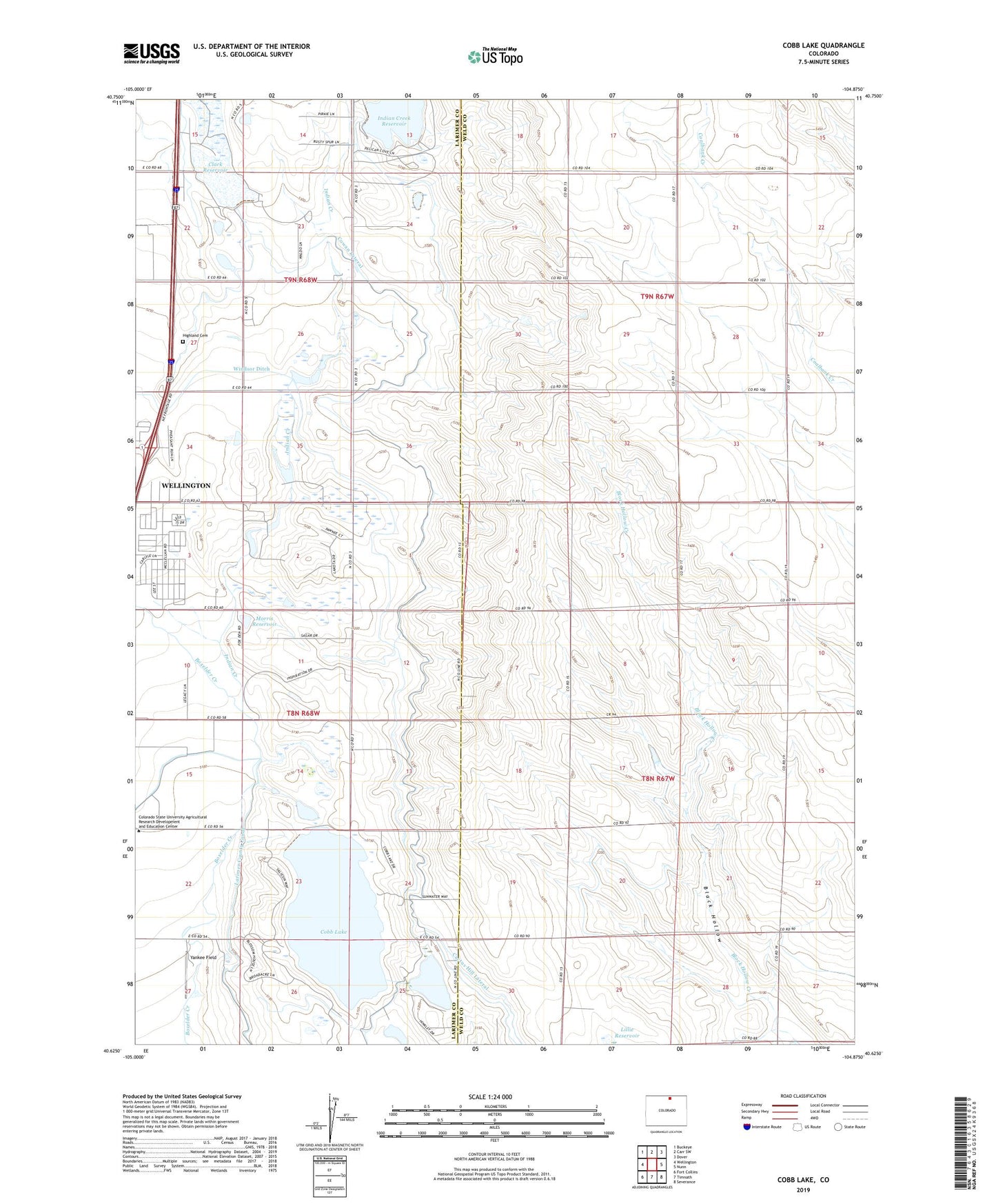 Cobb Lake Colorado US Topo Map Image