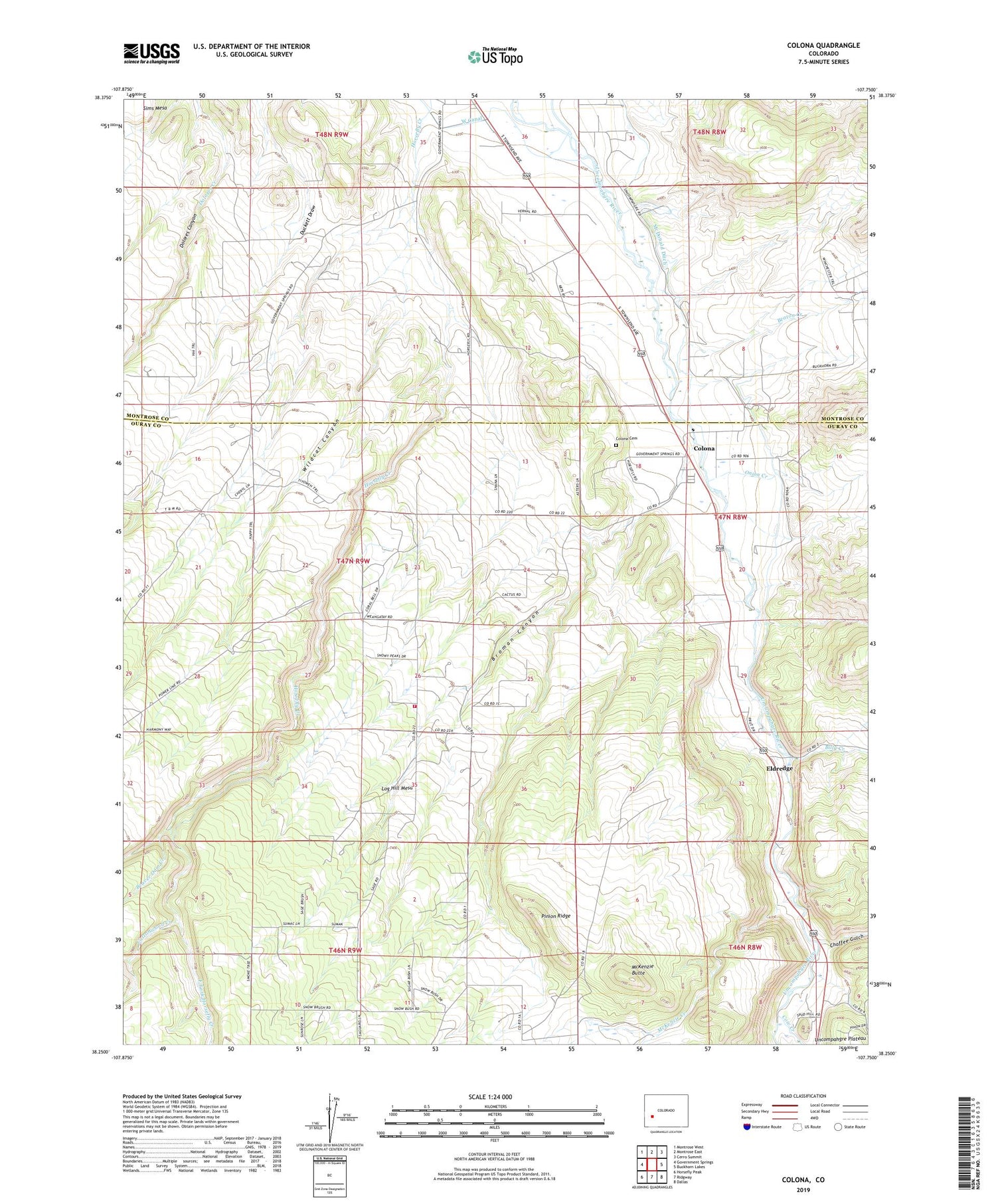 Colona Colorado US Topo Map Image